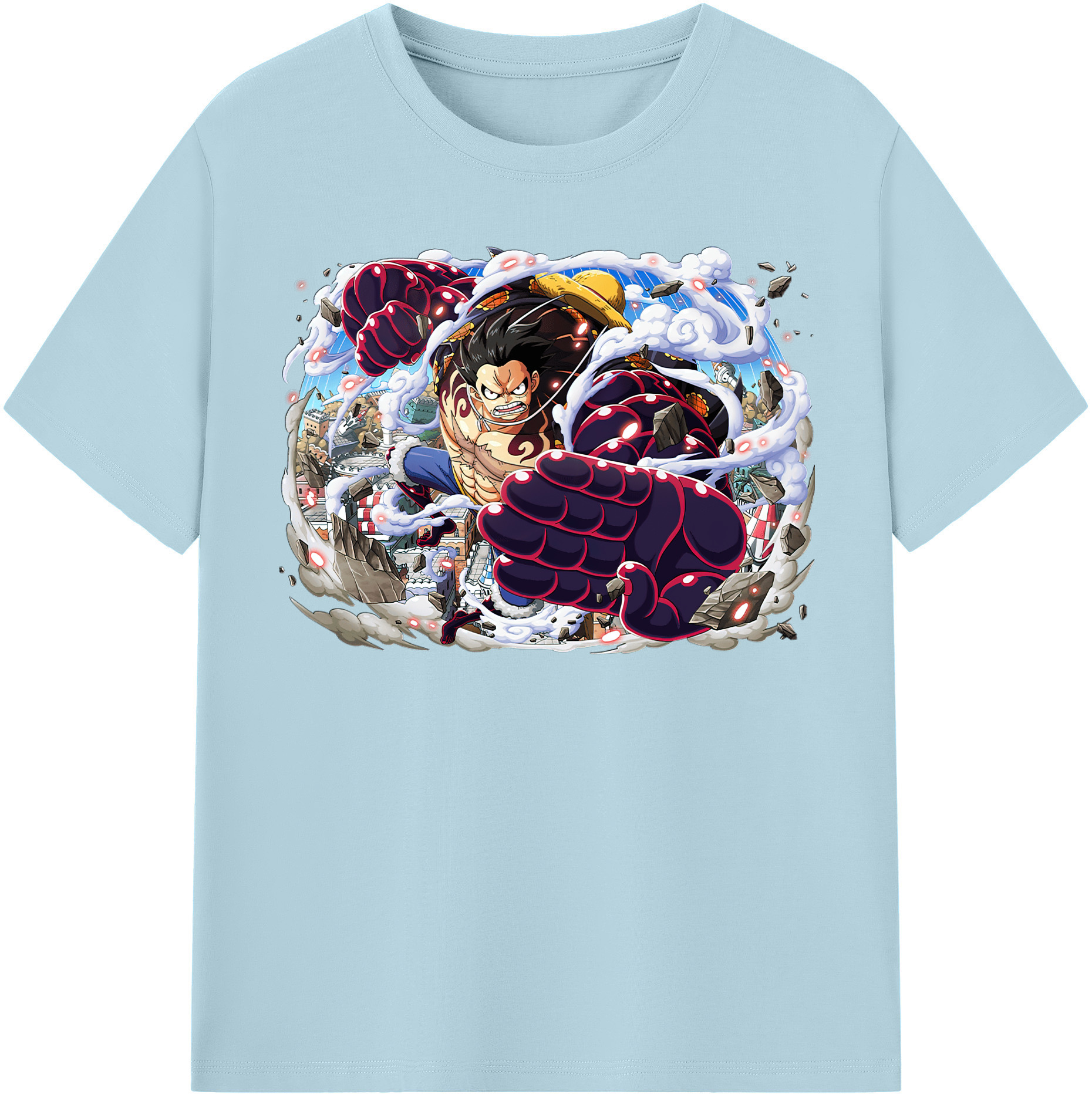 ワンピース モンキー・D・ルフィ ONE PIECE Monkey D. Luffy 綿100％半袖Tシャツ（フロントプリント）